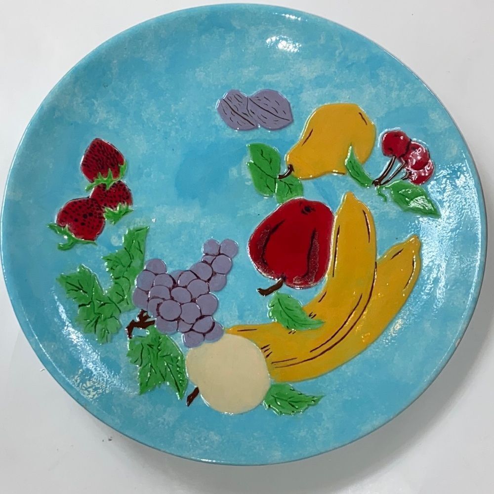 Service Fruit Plate Vintage Handmade